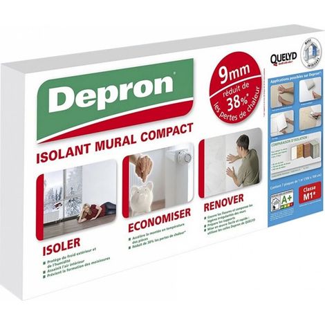 Panneau d'isolation thermique 9mm – Lot de 7 plaques de polystyrène extrudé – Réduit les pertes de chaleur de 38% – Pour murs et plafonds – Quelyd