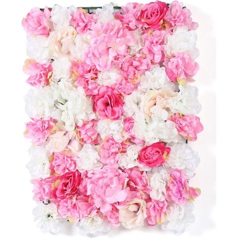 20 x Künstliche Blumenwand Paneele Seidenblume Rosenwand DIY Deko Hintergrund Hochzeit Blumenwand Kunstblumen 40 x 60 cm
