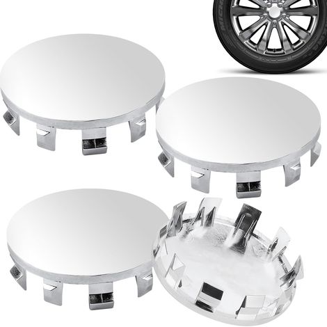 Cache Moyeu Capuchons De Centre Enjoliveurs Diamètre Extérieur 56 mm Cache Moyeux ABS Cache Moyeu Centre De Roue Universel pour Jantes Enjoliveurs Accessoires pour Voitures 4 Pièces (Argent, 56mm)