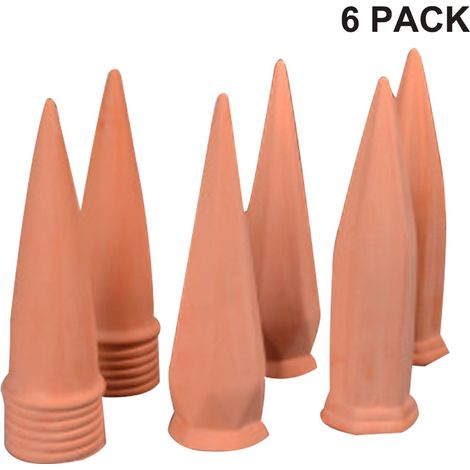 Lot de 6 dispositifs d'arrosage pour plantes en terre cuite, arrosoirs de vacances en forme de bouteille de vin, tuteurs d'arrosage à diffusion lente, dispositifs d'arrosage automatique parfaits (1/5)