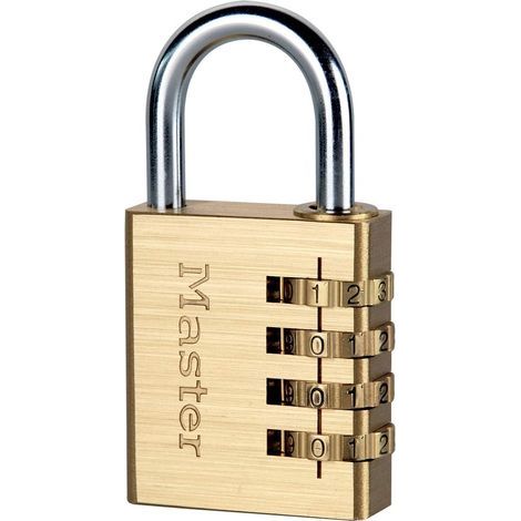 Lucchetto a combinazione in alluminio, corpo da 40 mm, archetto da 26 mm, finitura in ottone, per uso interno (1/5)