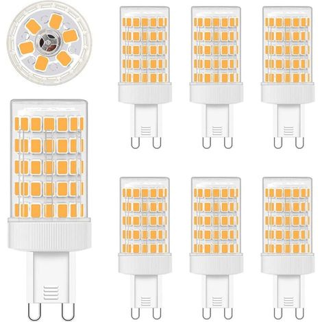 G9 LED 10W, Bombillas LED G9 Blanco cálido 2700K Equivalente a luz incandescente de 80W Bombillas G9 de 900LM CA 220V Brillante Ángulo de haz amplio de 360º 862835 SMD No regulable Paquete de 6 [Clase (1/4)