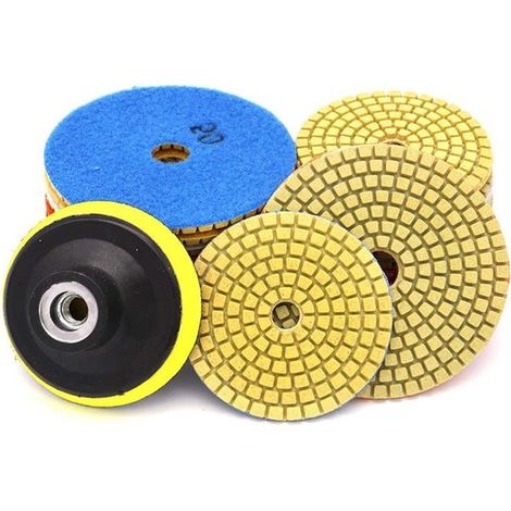 10 disques de polissage diamantés pour utilisation à sec et à l'eau, disques de meulage de pierre (1/5)