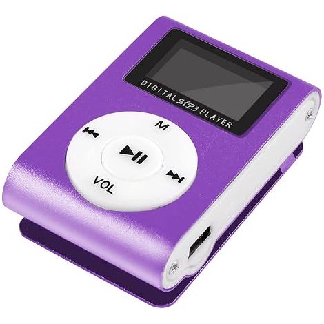 Lecteur MP3 avec écran LCD, clip métallique, haut-parleur intégré, connexion USB – idéal pour le sport, les voyages et les enfants (1/5)