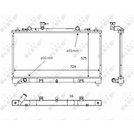 Radiateur, refroidissement du moteur NRF 58381 MAZDA RF8G15200