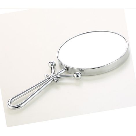 Miroir grossissant de voyage compact, double face avec manche réglable - Miroir de poche pliable pour maquillage (1/5)