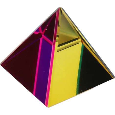 Pyramide irisée en verre prismatique aux couleurs de l'arc-en-ciel, attrape-soleil, ornement de bureau pour la photographie, la méditation et le bien-être, décoration pour la maison ou le bureau, cade (1/5)
