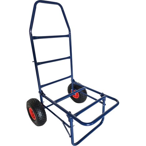 Carrello piattaforma pieghevole Relaxdays, HLP: 102x50x37 cm, ruote pneumatiche, fino a 80 kg, acciaio, blu