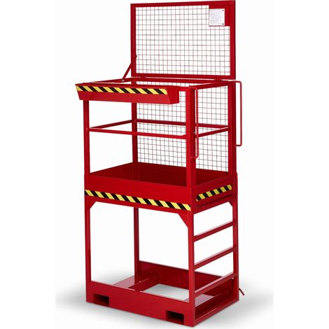 R+R Industrietechnik Arbeitskorb Typ RAK-High 1200x800x2910mm RAL 3000 Feuerrot (1/3)