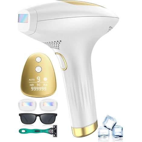 Épilateur Lumière Pulsée avec Refroidissement, Épilateur Laser sans Douleur avec 999,999 Flashs, 9 Niveaux d'Énergie, IPL Épilateur Indolore 3 en 1, pour Femmes et Hommes, Visage, Aisselles, Corps (1/5)