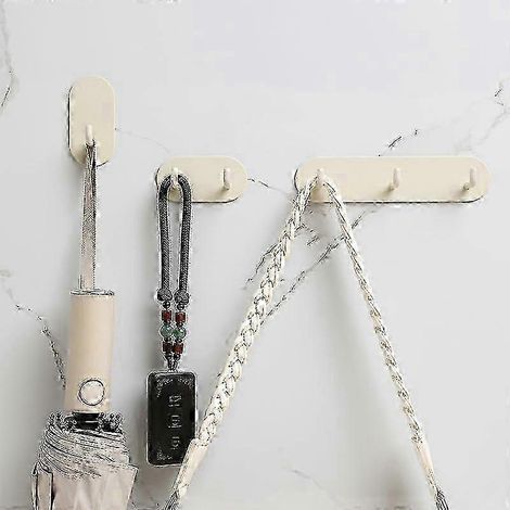 Crochets blancs pour le rangement derrière les portes de cuisine ou de salle de bain (1/5)