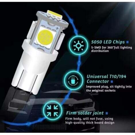 [Set di 20 Luci da lettura per auto] + [Modello 5050 5SMD] + [LED W5W T10] (1/3)