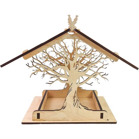 Mangeoire à Oiseaux en Bois - Distributeur de Graines Suspendu pour Jardin et Balcon