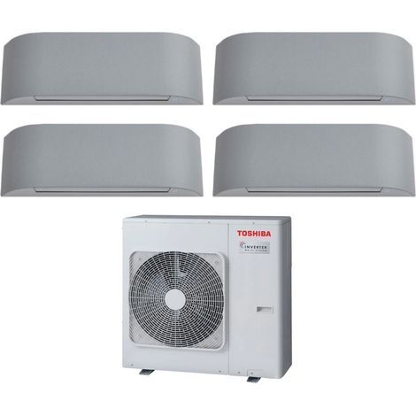 Toshiba Quadri Split Inverter Klimagerät HAORI 10+13+13 (9+12+12+12) RAS-4M27U2AVG-E R-32 Wi-Fi Integrated 10000+13000+13000 (9000+12000+12000) Hellgrau
