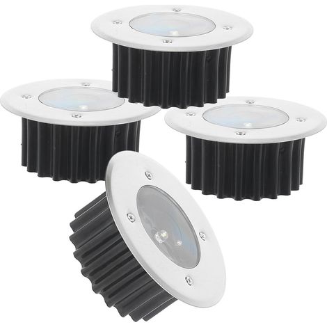 Lampes Solaires Acier Inoxydable Lot 4 Spots Encastrables Étanches Conçues Résister Pluie Neige Éclairage Jardin LED Allée Terrasse (1/5)