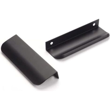 Poignée Invisible - Poignée De Meuble En Alliage D'aluminium - Pour Tiroir Et Placard - Entraxe 96 Mm - Noir - Lot De 6 (1/4)