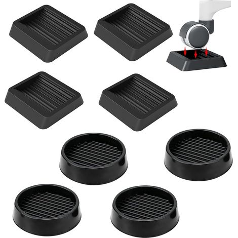 8 Pièces Patin Antiderapant Caoutchouc Protection Pied de Chaise Insonorisants Patin Chaise pour Chaises à roulettes Lit Armoire Canapé Chaise Table Sols en Bois Massif et en Carrelage Noir (1/5)