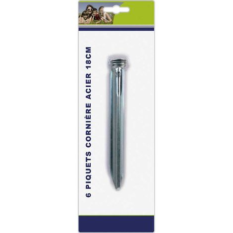 Piquets de tente Accessoires camping 18 cm acier zingué - Lot de 6