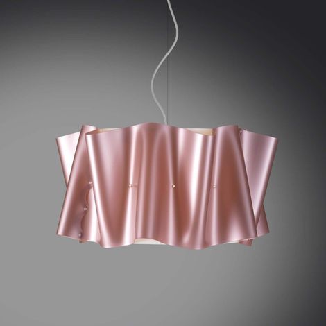 Pendelleuchte fünf Lichter FOLIO Lampenschirm in Pink Polilux Durchmesser 60x h32 cm