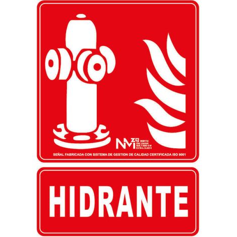 Señal de hidrante luminiscente 210 x 300 mm SEKURECO                         210 x 300 mm                          CLASE A (ALUMINIO 0'5 mm) (1/2)