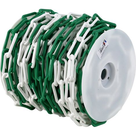 Chaîne Ø 10mm x 20m Vert/Blanc en bobine - SIGNAL - 1205222