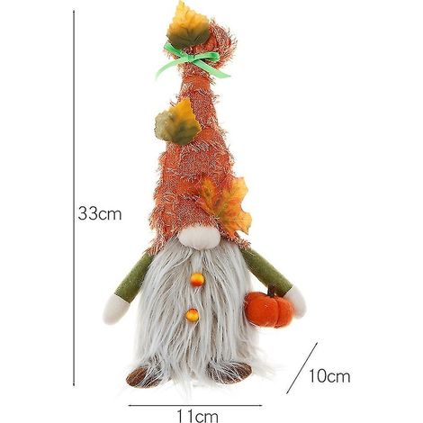 Nouvelles décorations d'automne pour la fête des récoltes et de Thanksgiving : poupée lumineuse de vieux gobelin sans visage (1/5)