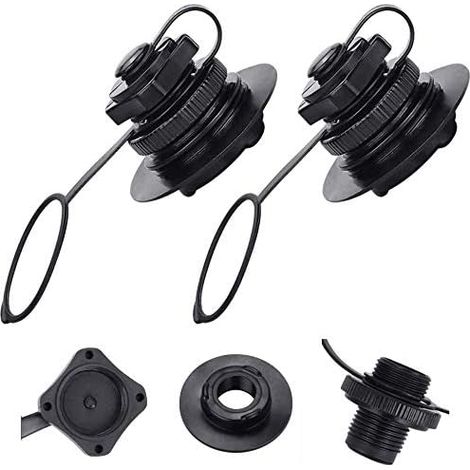 2pcs Spiral Inflation Valve with Universal Cap, One Way Inflation Valve, Spare Part, Attachment, Accessory for Inflatable Boat Repair, Inflatable Boat/22mm (1/5)