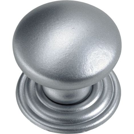 Hettich Möbelknopf Zinkdruckguss Aluminium-Optik Ø 22,0 mm - 1 Stück Möbelbeschläge