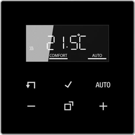 JUNG HOME Termostato ambiente-Display, Serie LS, negro BT LS 1791 SW