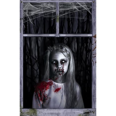 Halloween decoration outdoor decoration curtain indoor wall decoration living room indoor home outdoor horror window door scary party garden accessory (1/5)
