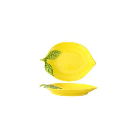 Assiette en céramique en forme de citron, assiette à fruits (1/5)