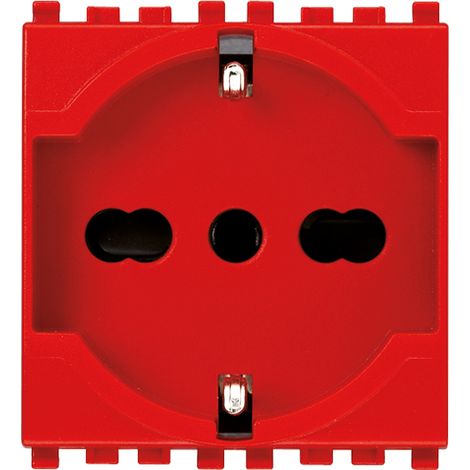 VIMAR - 20210.R Presa 2P+T 16A universale rosso