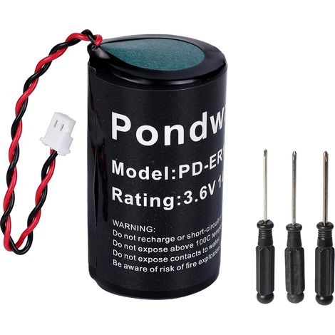 Batterie Li-SOCl2 de rechange 3,6 V 13 Ah compatible avec alarme extérieure BATCS710 BAT-MCS710 BAT-MCS730 avec outils de réparation (1/5)