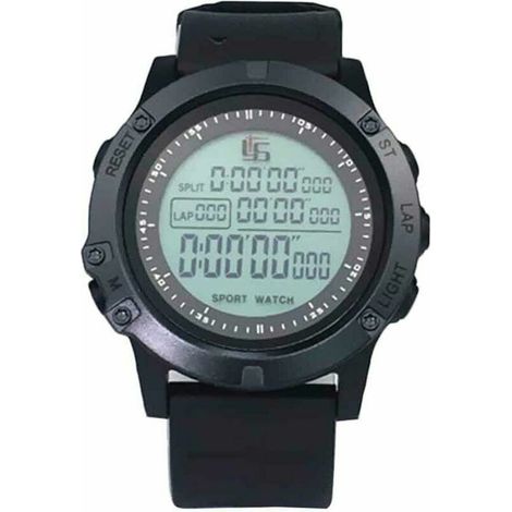 Montre d'arbitre de football avec minuterie minuterie veilleuse compte à rebours chronomètre professeur de sport jeu grand visage (noir) (1/5)