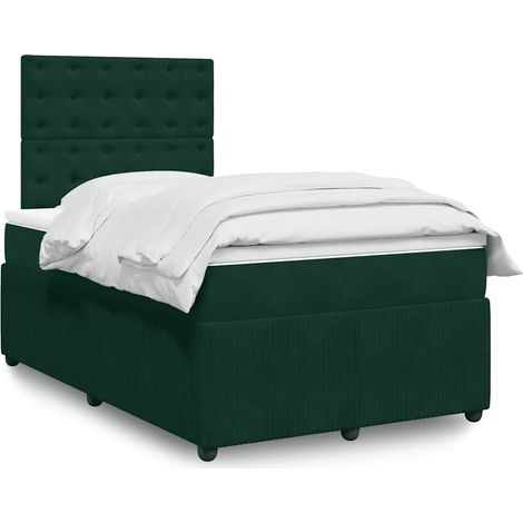 Boxspringbett mit Matratze Dunkelgrün 120x200 cm Samt (1/5)