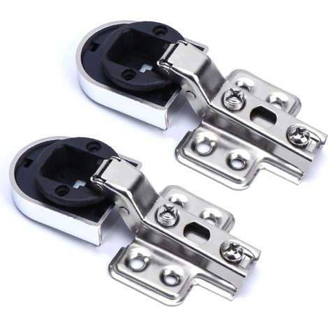Lot de 2 charnières pour portes vitrées de placards de cuisine, caves à vin et armoires. Accessoires de quincaillerie pour présentoirs. (1/5)