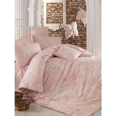 Juego de cama - 1 funda nórdica 220 x 240 cm + 2 fundas de almohada 60 x 60 cm - 100% algodón reforzado - Rosa