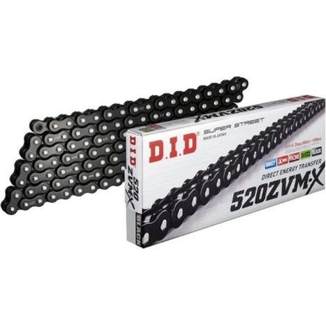 CATENA DI TRASMISSIONE DID 520ZVMXBK-120 (120 MAGLIE) X-RING (APERTA + CORONA)