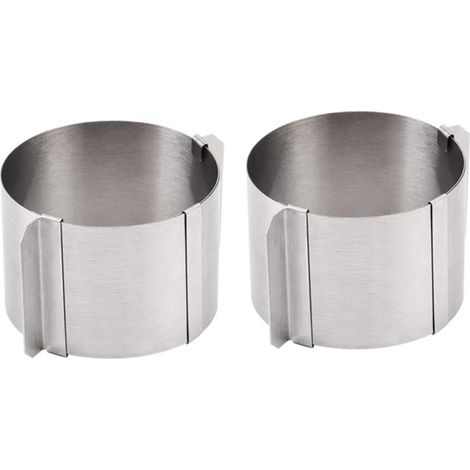 Lot de 2 cercles à dessert en acier inoxydable, moules pour mousse, biscuits et gâteaux, anneaux de pâtisserie réutilisables de qualité