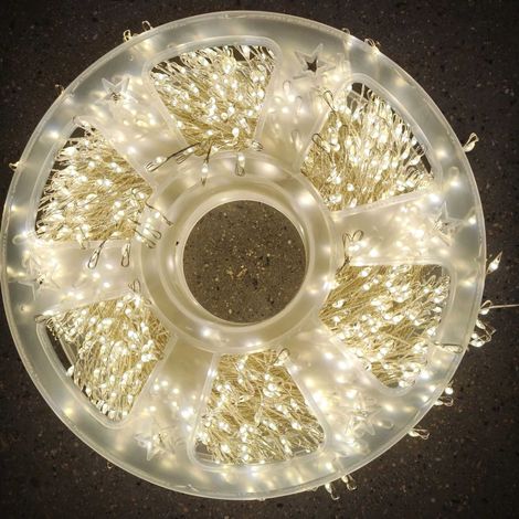 Kit de guirlande lumineuse extérieure 25 m, 1000 LED, 8 modes, blanc chaud, décoration de Noël (1/4)