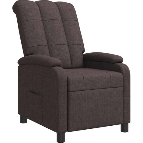 Recliner Dark Brown Fabric vidaXL (1/5)