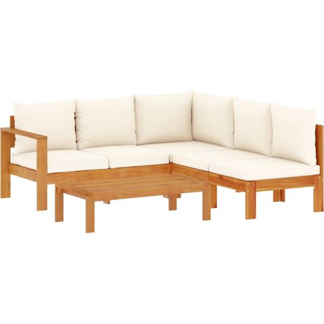 Maison Exclusive - Salon de jardin avec coussins 4 pcs bois d'acacia massif (1/5)