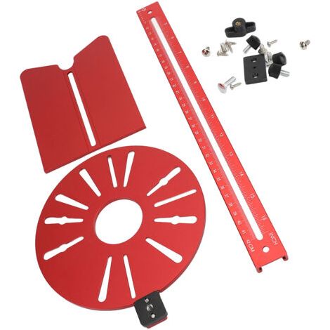RHG Support de fraisage en aluminium pour rainures de bordures droites ou cylindriques, gabarit et guide réglables pour défonceuse, pour projets de finition de bordures en bois (1/4)