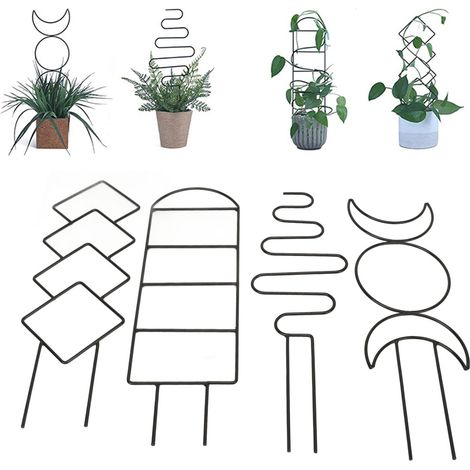 Tuteur métallique pour plantes - 4PCS Support de Climbing en Fer Irrégulier (33cm) avec Attaches pour Plantes d'intérieur et d'Extérieur (1/4)