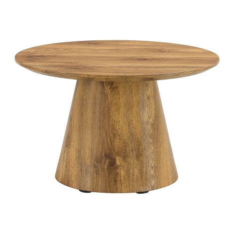 Table basse ronde 60cm aspect bois MDF, multi-usage salon balcon (1/5)