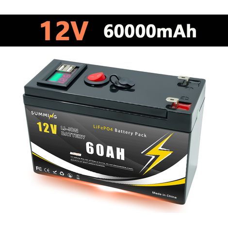 12V 15000mAh Built-in Protection Board USB Interface with Power Display - 60AH - 12.6V