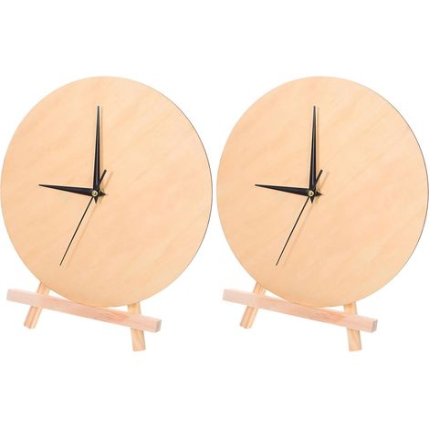 Cadran d'Horloge en Bois Vierge Rond 20 CM Kit 2 Pièces Support Cadran à Peindre DIY pour Décoration Murale Activités Créatives et Remplacement Horloge Murale (1/5)