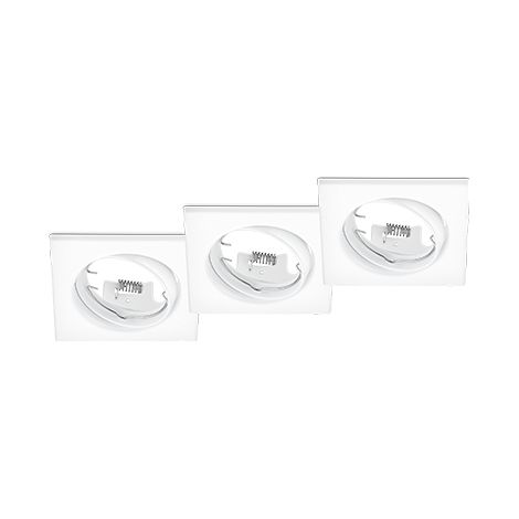 TRIO - KIT 3 FARETTI JURA QUADRATI ORIENTABILI BIANCHI 3x GU10 · max. 15W (1/2)