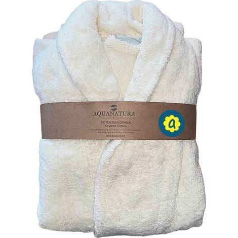 Peignoir en coton Bio, coloris naturel, Taille L (1/2)