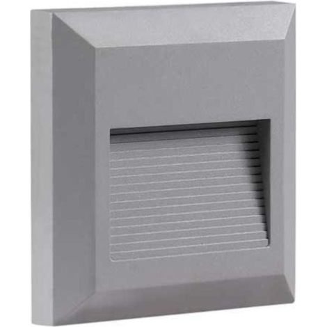 Balise LED saillie Carré 2W 220V 55° IP65 pour Escalier - Blanc Chaud / Gris - SILUMEN (1/5)